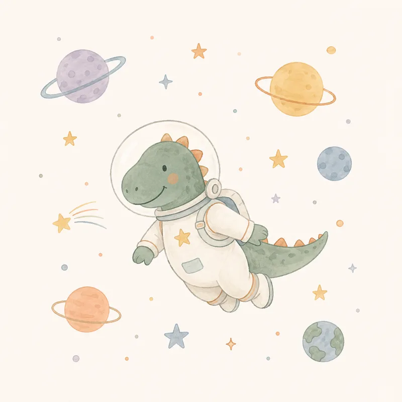 Illustrazione Style Pack: dinosauro astronauta